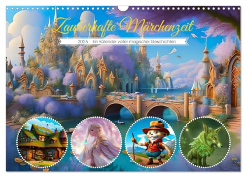 Zauberhafte Märchenzeit (Wandkalender 2026 DIN A3 quer), CALVENDO Monatskalender: Märchen und Fantasien - für ein glückliches Kinderlachen. (CALVENDO Spass)