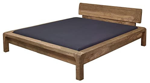 MASSIVMOEBEL24.DE | Bett Sheesham 200x160x80 braun ge�lt Bueno #003 modern