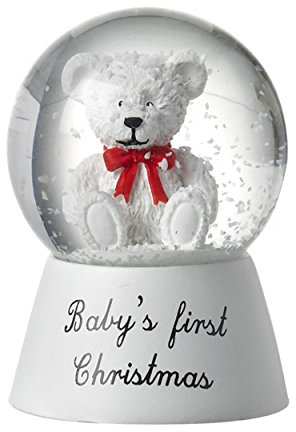 Baby 's 1st Christmas Snow Globe mit Weiß Teddy (6 cm)