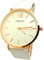 Orologio da donna in pelle scamosciata bianca classica rame rosa oro piatto idea regalo, Cinghia