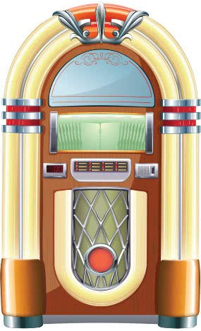 Wooden Effect Jukebox PVC Party Sign Decoration 152cm x 93cm