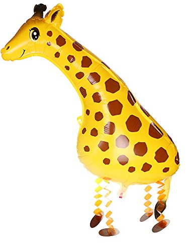 Kopper-24 Airwalker Ballon Giraffe - laufendender Tier Luftballon Helium Walking Folienballon Deko für Kinder Geburtstag Party Hochzeit Kinder Geschenk JGA Dekoration Tierballons Laufen