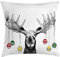 ABAKUHAUS Weihnachten Kissenbezug, Flüchtiger Noel Ornament, Digitaldruck Waschbar Farbfester Kopfkissenhülle Reißverschluß Beidseitiger Druck, 40 x 40 cm, Weiß Grau