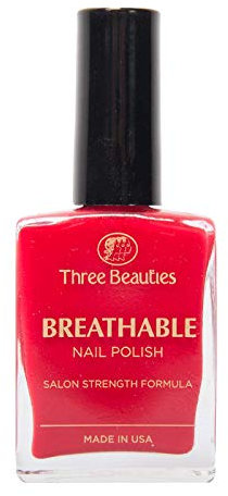 Breathable Halal 100% Vegan Nail Polish by Three Beauties of London - Penelope Red - 15ml