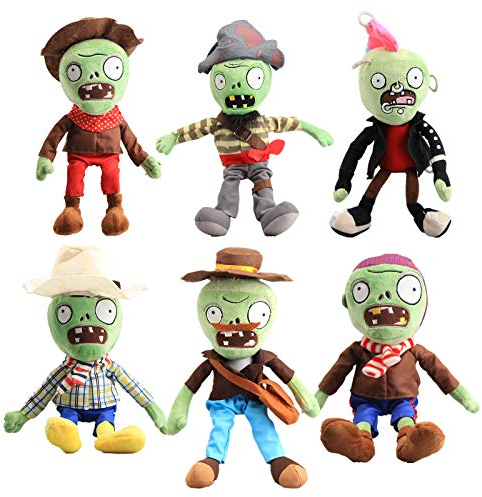 uiuoutoy 6 Stück Plüschtier Zombies Plüsch Spielzeug Puppen Katze Grün Cowboy Pirate Zombie Kuscheltiere Stofftier