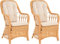Krines Home Rattan Esszimmerstuhl 2er Set mit Armlehne Rattanstuhl Esszimmer Stuhl Hohe Rückenlehne (Honig)