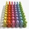 Spielfiguren aus Holz für Brettspiele, Bunte Mischung, besondere Farben, Halmakegel Gr. 12/24 mm, 60 Stück (6x10) (Pastell_Regenbogen: Babyrosa, Flieder, Mandarin, Pastellgelb, Babyblau, Lemon)