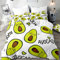LYJJYA 3D Bettwäsche Bettbezug Avocado-Herz 135x200 cm weiche Flauschige Bettwäsche Mikrofaser 3 teilig mit Reißverschluss