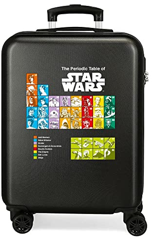Star Wars Badges Kabinentasche, Schwarz, 38 x 55 x 20 cm, starrer ABS-Kombinationsverschluss seitlich, 34 2 kg, 4 Doppelrollen