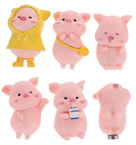 Fridge, Cute Magnets for Fridge 6Pcs 3D Cartoon Pig Refrigerator Decorative Fridge Magnets for Whiteboard Kitchen Office Refrigerator 3D Animal