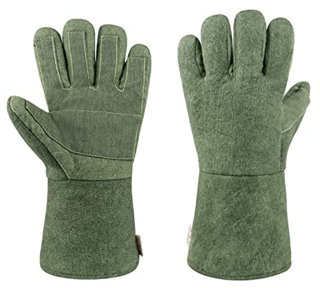 Guanti da Forno, Guanti da Barbecue, Guanti resistenti alle alte temperature in fibra di carbonio ibrida traspiranti 500 ℃, Guanti industriali ignifughi antiscottatura termoisolanti