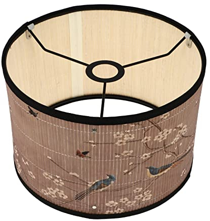 OSALADI Lampenschirm Aus Bambus Lampenschirm Für Das Esszimmer Trommellampenschirm Für Tischlampen Vintage Lampenschirme Für Tischlampe Pendelleuchtenschirm Metall China Schmiedeeisen E27