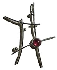 Pendentif tourmaline motif ligne de vie en vermeil, pierre couleur rose, pendentif sans la chaîne fournie