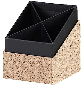 Rössler SOHO Stifteköcher | Stifte Organizer | Stiftehalter Schreibtisch | Büro Organizer | Schreibtisch Zubehör | Büro Zubehör | 86 x 86 x 100 mm | 1 Stück | Farbe: Braun | Cacao