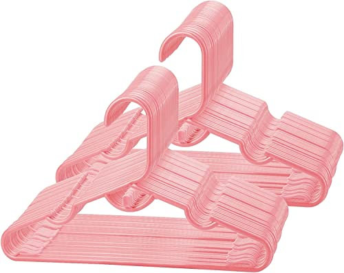 Baoswi 20 Stück Kinder-Kleiderbügel - 11,5 Zoll, Kunststoff für Baby, Kleinkind und Kinder Kleidung (Rosa)