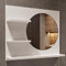 HAJDUK FURNITURE Badspiegel Mit Ablage Weiß - 60 cm x 50 cm - Spiegel Rechts - Badezimmerspiegel - Rund - Wandspiegel - Spiegelschrank - Durchmesser: 40 cm