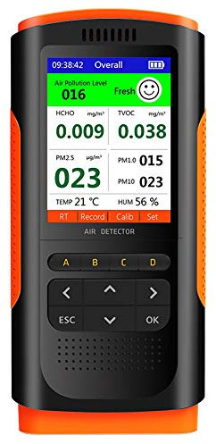 Zpoicaegn Formaldehyd Detektor Luft QualitäT Monitor PM 2.5 Tragbares Anzeige Luft Verschmutzung MessgeräT Mini PrüFgeräT für Wohnwagen
