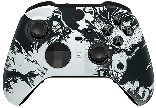 eXtremeRate Cover Custodia Frontale per Xbox Elite Series 2 Controller Model 1797,Scocca Case Ricambio per Xbox Elite Series 2 Wireless Controller Core&2 Anelli-Anima di Lupo