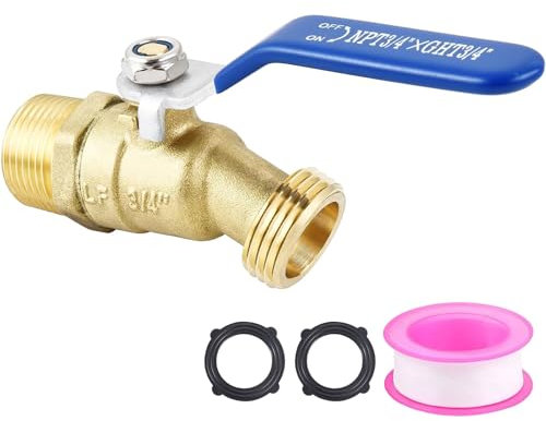 Brass 1/2 Hose Bibb, 1/2 Male NPT X Garden Hose Thread Ideal for Gardens, Patios, Boiler Drain