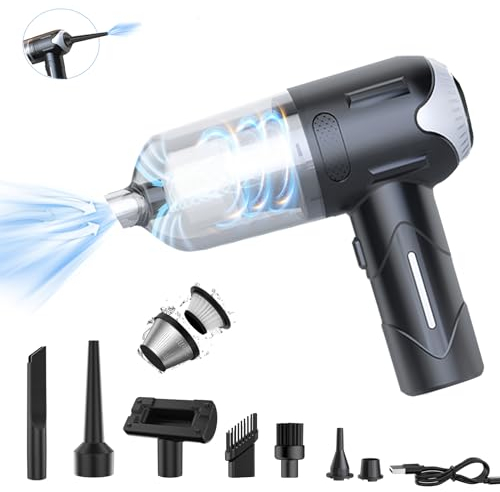 Handstaubsauger,DIRUQSD Handstaubsauger Akku,6000PA 4000mAh Staubsauger Auto Stark,3 in 1 Handstaubsauger Kabelloser,USB aufladbar Tragbar Leicht Mini Staubsauger für Auto/Haus/Büro Genutzt/Tierhaare