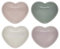 Le Creuset Juego de 4 mini cuencos de gres con forma de corazón, juego de colores mixtos