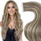 LaaVoo Blond Echthaar Extensions Tape in Highlight Remy Extensions Echthaar Tape Hellbraun Platinblond Tape Extensions Echthaar Skin Weft 50g 20pcs #P8/24 45cm
