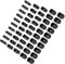 CoCud Round Rubber End Caps, 1/8 3/16 1/4 5/16 3/8 ID Vinyl Cover Flexible Screw Thread Protectors Rubber Bolt Caps Vacuum Caps Black - (Applications: for Metal Tube Rod), 50-Pieces