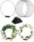 NETONDA 6 Stück 30cm Metallringe zum Basteln, Metallring Schwarz Kranzdeko Dekoring mit Standfuß aus Pineholz als Tischdekoration für Hochzeit Bankette DIY Blumenringe Festival Weihnachten Handwerk