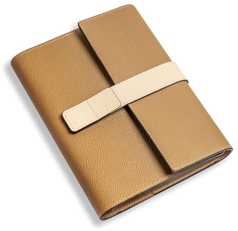 Wanderings Nachfüllbares A5-Lederbuch-Tagebuch, 21.6 x 15.25 cm – Deep Artichoke – 6-Ring Ordner Organizer mit Taschen – Handgefertigtes Echtleder Folio – Filofax Kompatibel. Gemischte Loseblattseiten