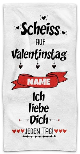 PR Print Royal Badetuch personalisiert mit Wunschtext - Personalisiertes Badetuch Bedrucken - Lustiges Geschenk zum Valentinstag für Männer und Frauen| 140 x 70 cm