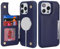 SailorTech per iPhone 12 Pro max Custodia per telefono con porta carte di credito, iPhone 12 Pro max Custodia con slot per carte di credito mag safe Portafoglio Zipper per uomo - Blu