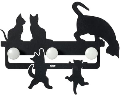 Arti & Mestieri Cattitude - Appendiabiti Piccolo da Parete di Design 100% Made in Italy - in Ferro, 44 x 35h cm