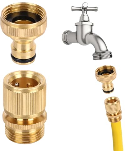 Schlauch Wasserhahn Anschlüsse Gartenschlauch Anschluss Schlauchverbinder 3/4 zoll Schlauchkupplung 1/2 zoll Wasserhahn Adapter Schlauchanschluss (2 Stücke)
