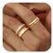 ZHESHY 3 Stück Gold Silber Ring für Frauen 18 Karat Vergoldete goldene Ringe Set Fingerring Daumenring Knuckle Stapelbare Silberringe Verlobungsring Eheringe mit Zirkonia Damen Mädchen Größe 52-64