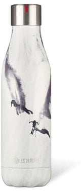 LES ARTISTES Paris A-4395 Bottle'Up, Thermos 500 ml, Gourde isotherme sans BPA, Réutilisable, Garde au chaud 12h et au froid 24h, Acier Inoxydable, Design Ski
