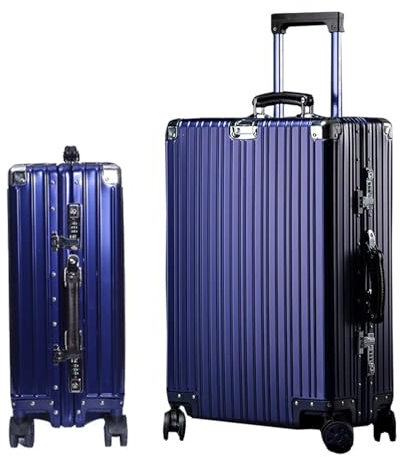 Meoky Metallkoffer Aluminium Silber Koffer Handgepäckkoffer mit Spinnerrädern,4,29in