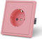 MVAVA Schuko Steckdose EU-Standard, 1 Fach Unterputz Steckdose, 80mm x 80mm Steckdosen, Einfache Installation, 3-Draht Erforderlich, Rosa
