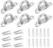 QUIIEOSKIA 6 Pcs Eye Plates, 304 Stainless Steel Ceiling Hooks, Heavy Duty Eye Plate Pads, U Hooks Wall Mount Hardware Staple Rings with Screws for Wall Ceiling Hanging