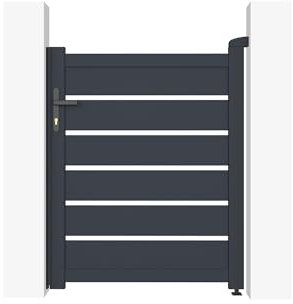 Casanoov Portillon VOGEL 1x1,20 m Aluminium Gris Anthracite – Portillon Design Moderne – Résistant Intempéries et Inoxydable – Montage Facile – Clôture Jardin Sécurisée – Entrée Extérieure 100x120 cm