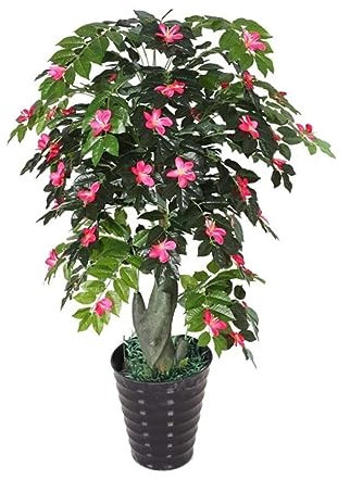 QUSYZD Artificial Flowers Azalea Artificial Tree Bonsai Interior Decoration Fake Flowers Plants Plastic Fake Tree Fake Plants Greenery Artificial Trees for Home Decorations,