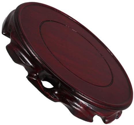 RORPOIR Oriental Wooden Display Stand Pedestal Smooth Polished Surface and Versatile Use for Lotus Bases Teapots Lamps Multipurpose Asian Furniture Decor Base