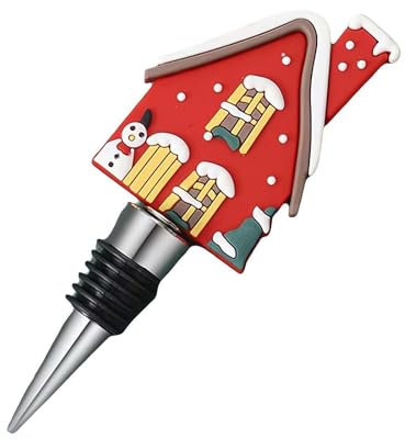 Christmas Wine Bottle Stoppers, Reusable Wine Corks Beverage Bottle Stoppers, with Silicone Seal Resin Xmas Tree Decorative Wine Sealers, Christmas Decorative Wine Saver, for Xmas Party Gift