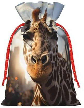 Weihnachts-Geschenktüten, New York Giraffe Street Weihnachts-Geschenkverpackung, wiederverwendbare Feiertagssüßigkeitentüten für Festivals, Heimpartys