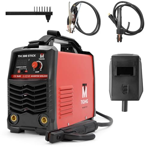 TIGMIG Saldatrice Inverter MMA (Elettrodo), Fino a 190 A, Con Funzione TIG LIFT, Modello TM 200 STICK, Accessori Inclusi, NEW MODEL 2025, Garanzia e Assistenza ITALIA