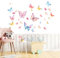 32Stück Wandtattoo Aquarell schmetterlinge,Rosa schmetterlinge Wandsticker Spielzimmer Schlafzimmer Wohnzimmer Flur Bad WC Kindergarten