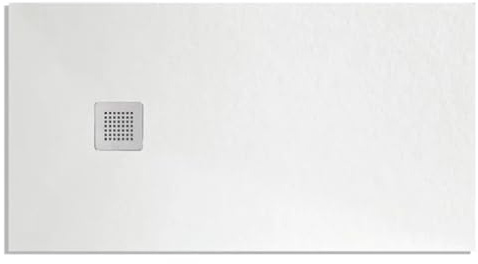 BARBOTTINA Piatto doccia rettangolare in marmoresina bianco modello stone free h 2,8 cm (Bianco, 80x120 cm)