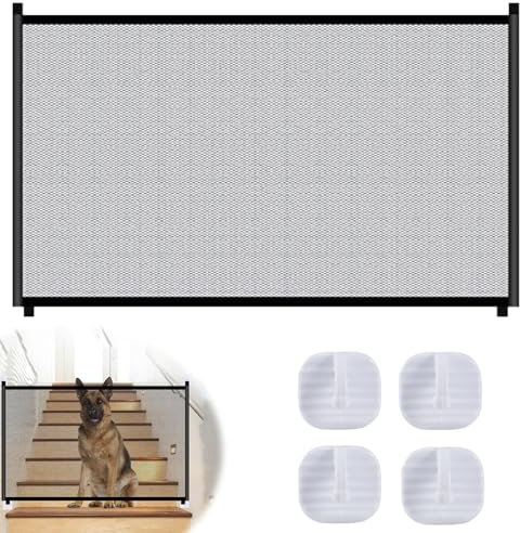 UieaMsio Treppenschutzgitter, Treppenschutzgitter Hund Hundebarrieren, Türschutzgitter ohne Bohren Hundebarrieren 110 x 72 cm, für Treppen, Türen, Flur, Türschutzgitter, Innen & Außen