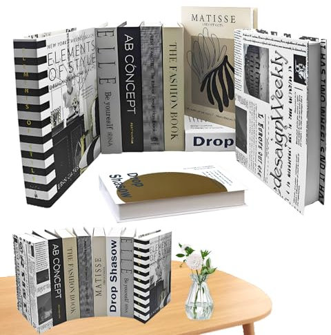 YUJUVI Livres Decoration Maison 8 Pièces Faux Livre Decoration Pliables Décoratifs Livres Decoration d'interieur pour Maison Salon Tables Basses Decoration (8 Pièces B)