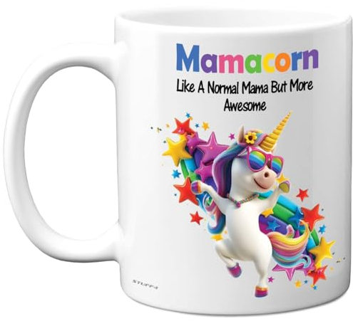 Stuff4 Mama Gifts - Mamacorn Mug - Happy Birthday Gifts for Mama from Son Daughter, Unicorn Mother's Day Presents, 11oz Ceramic Dishwasher Safe Premium Mugs