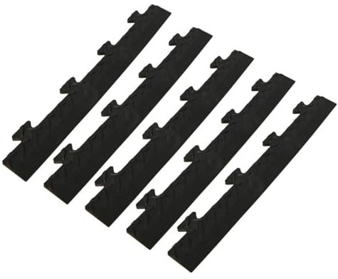 INTEC - Confezione di 5 cordoli maschi per piastrelle in PVC nero con clip per pavimento antiscivolo quadrato Garage Atelier PS50CRN/M